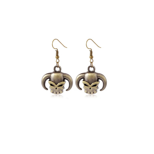One Piece Earrings - Ace Skull (Hat & Beads)