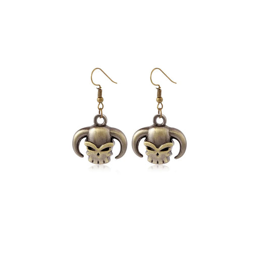 One Piece Earrings - Ace Skull (Hat & Beads)