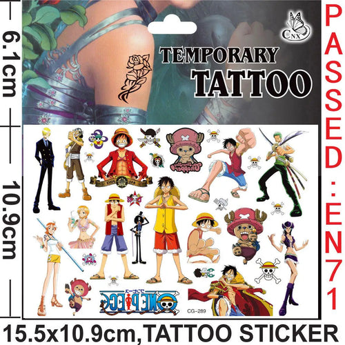 One Piece Temporary Tattoo Sheet - Wano Arc Characters