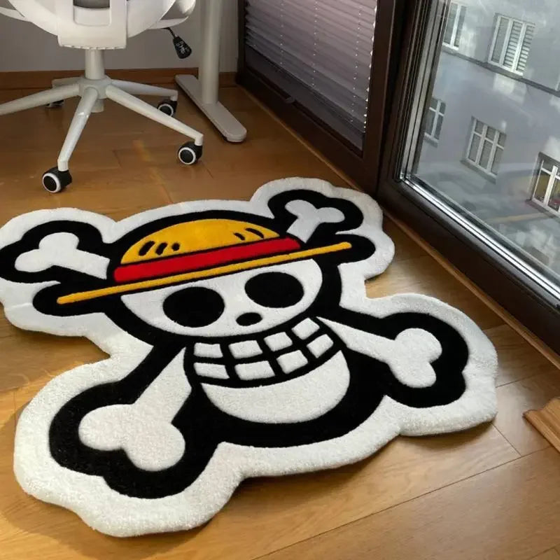 One Piece Rug - Mugiwara Jolly Roger Emblem (Non-Slip Floor Mat)