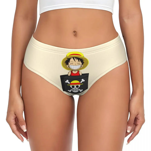 Kalsonger One Piece – Chibi-porträtt av Monkey D. Luffy (Gul)