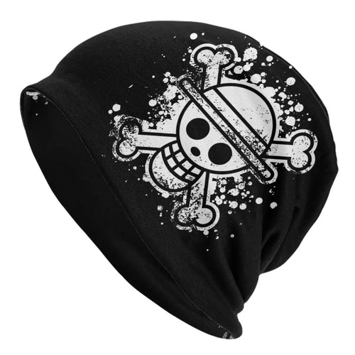 One Piece Beanie - Silver Sequin Skull