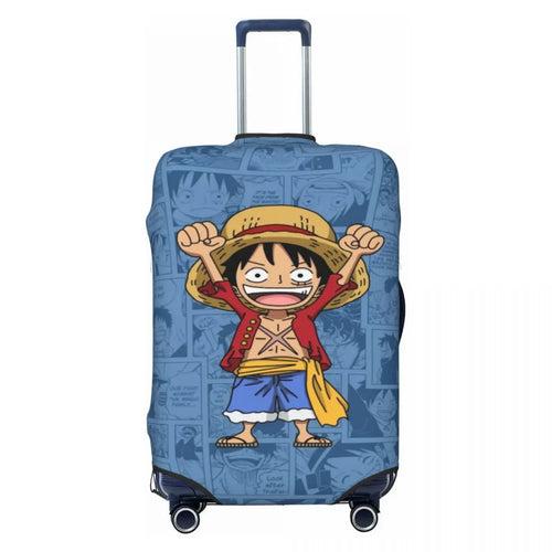 One Piece Suitcase Cover - Smiling Luffy in Adventure Mode