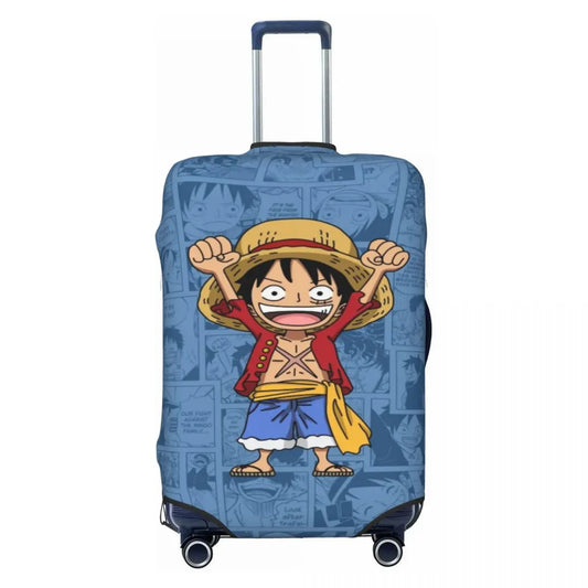 One Piece Suitcase Cover - Smiling Luffy in Adventure Mode