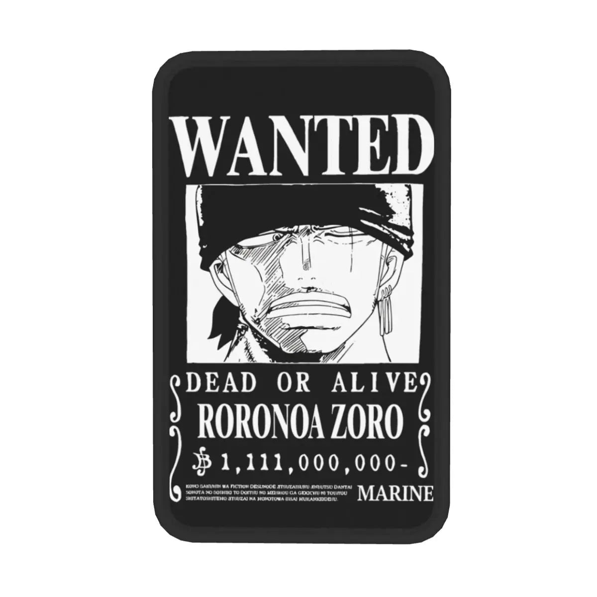 One Piece Armrest Cover - Wanted Poster Roronoa Zoro (Vintage Design)