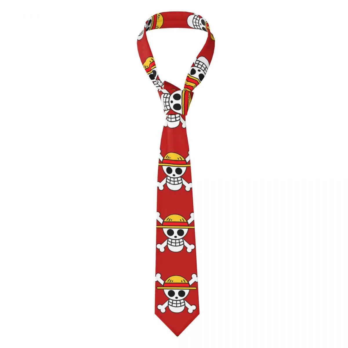 One Piece Tie – Red Pirate Skull