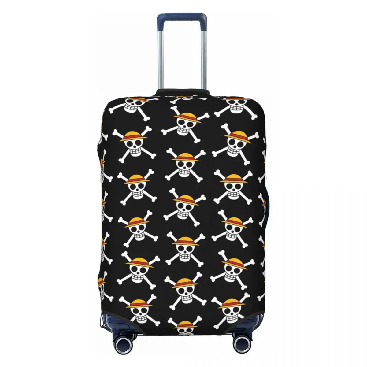 One Piece Suitcase Cover - Repeating Mini Jolly Roger Pattern