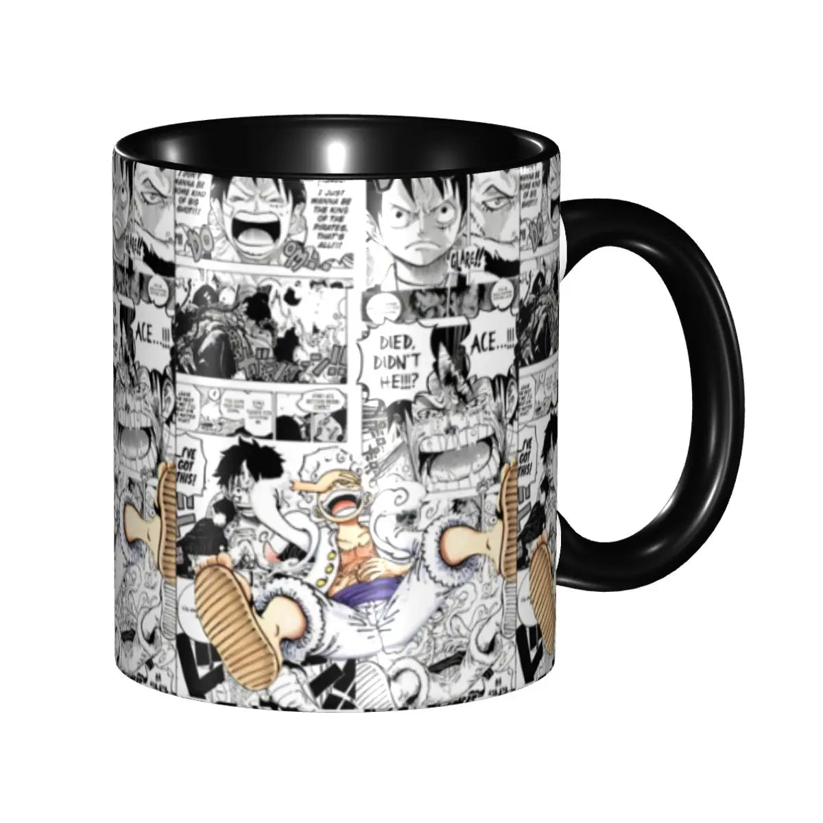 One Piece Mug - Black-and-White Manga Panel Collage