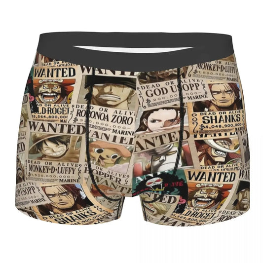 One Piece Boxer Briefs - Vintage Wanted Poster