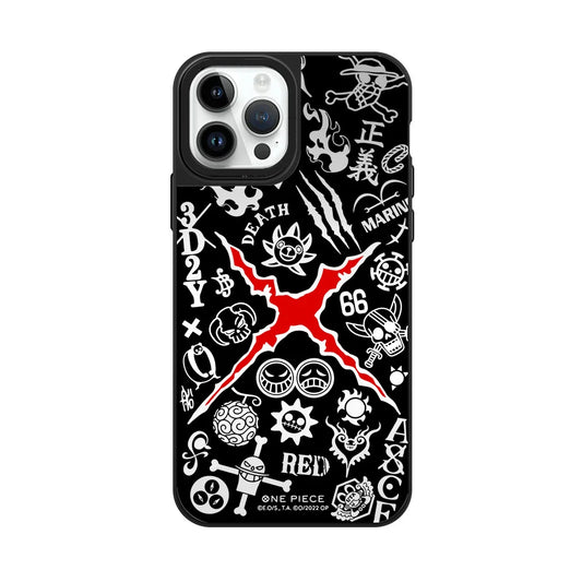 Etui One Piece – Czarno-czerwony emblemat piracki