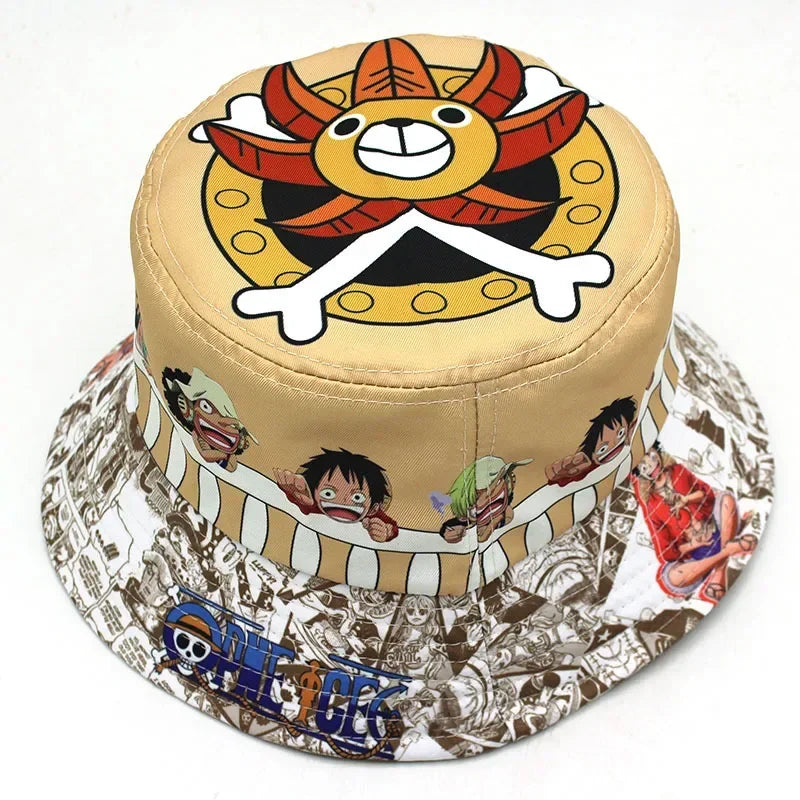 Kapelusz bucket hat One Piece - Nadruk na całej powierzchni z załogą Mugiwara