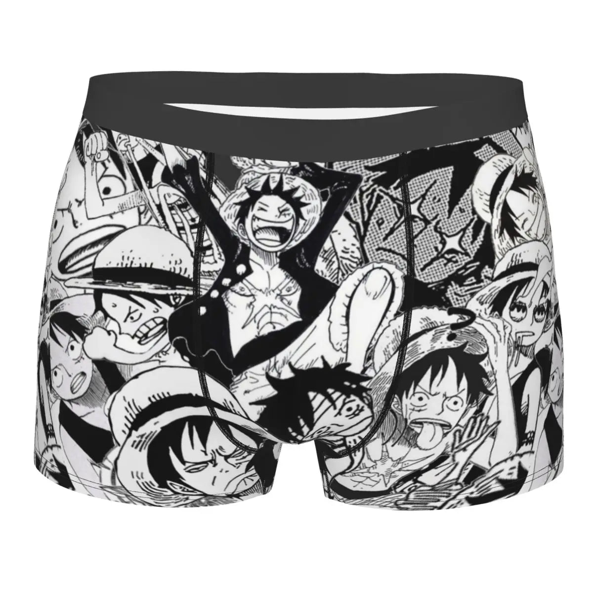 One Piece Boxer Briefs - Black & White Character Fan Art