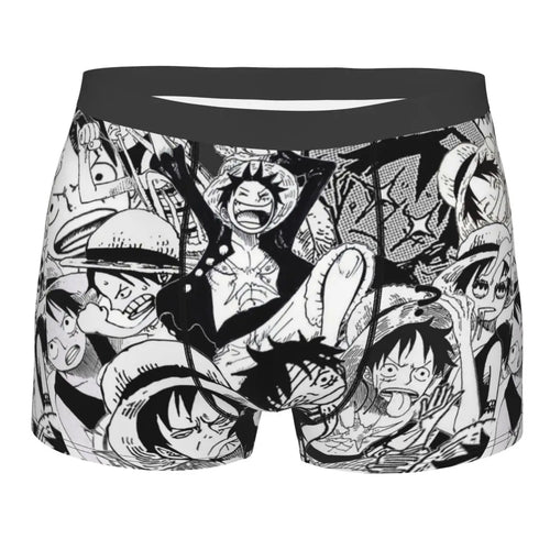 One Piece Boxer Briefs - Black & White Character Fan Art
