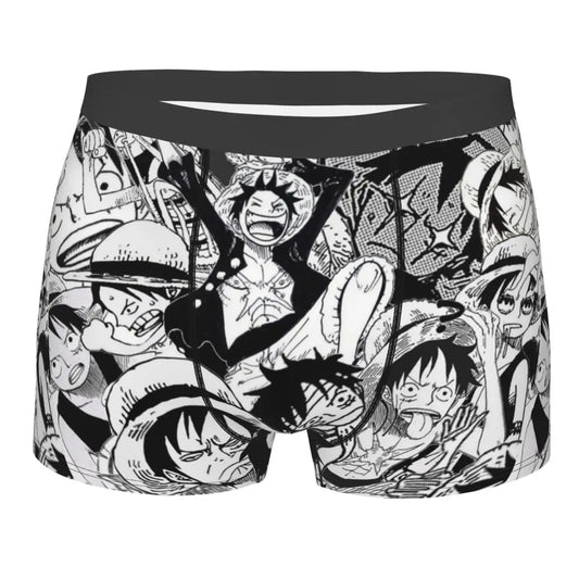 One Piece-boxershorts – svartvit fanart med figurer