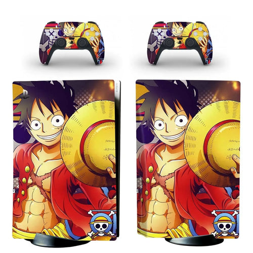 Naklejki na PS5 One Piece – Luffy w Słomkowym Kapeluszu, kultowa poza
