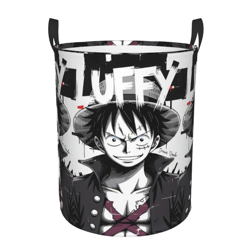 One Piece Storage Basket - Black-and-White Monkey D. Luffy Portrait
