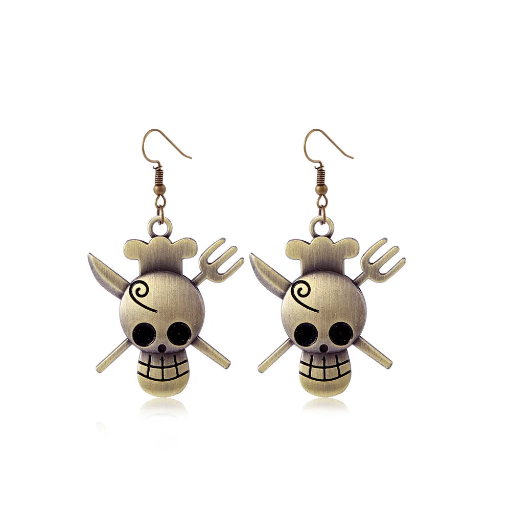 One Piece Earrings – Crossed Swords & Warrior Skull
