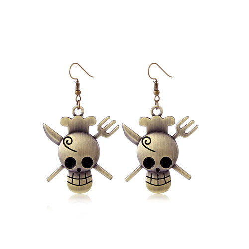 One Piece Earrings – Crossed Swords & Warrior Skull