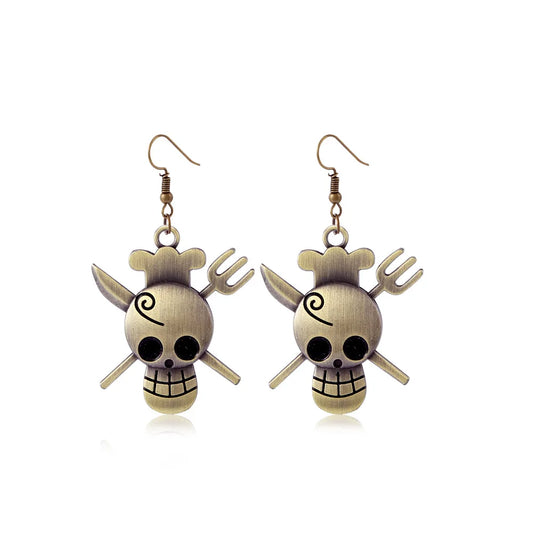 One Piece Earrings – Crossed Swords & Warrior Skull
