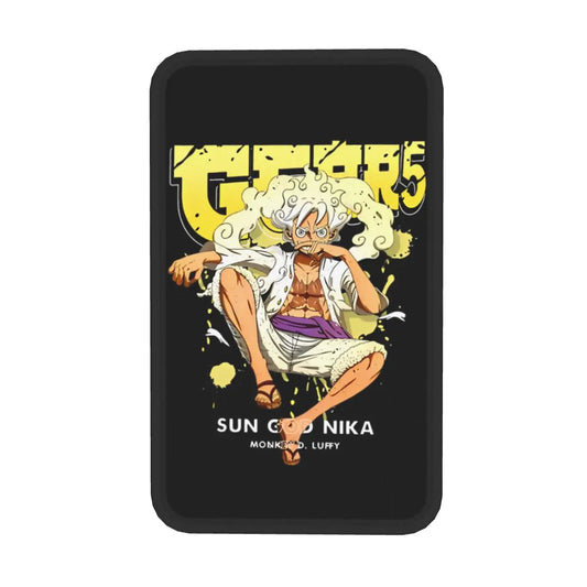 One Piece-armstödsöverdrag i ett stycke – Luffy Gear 5-silhuett (gul och svart design)