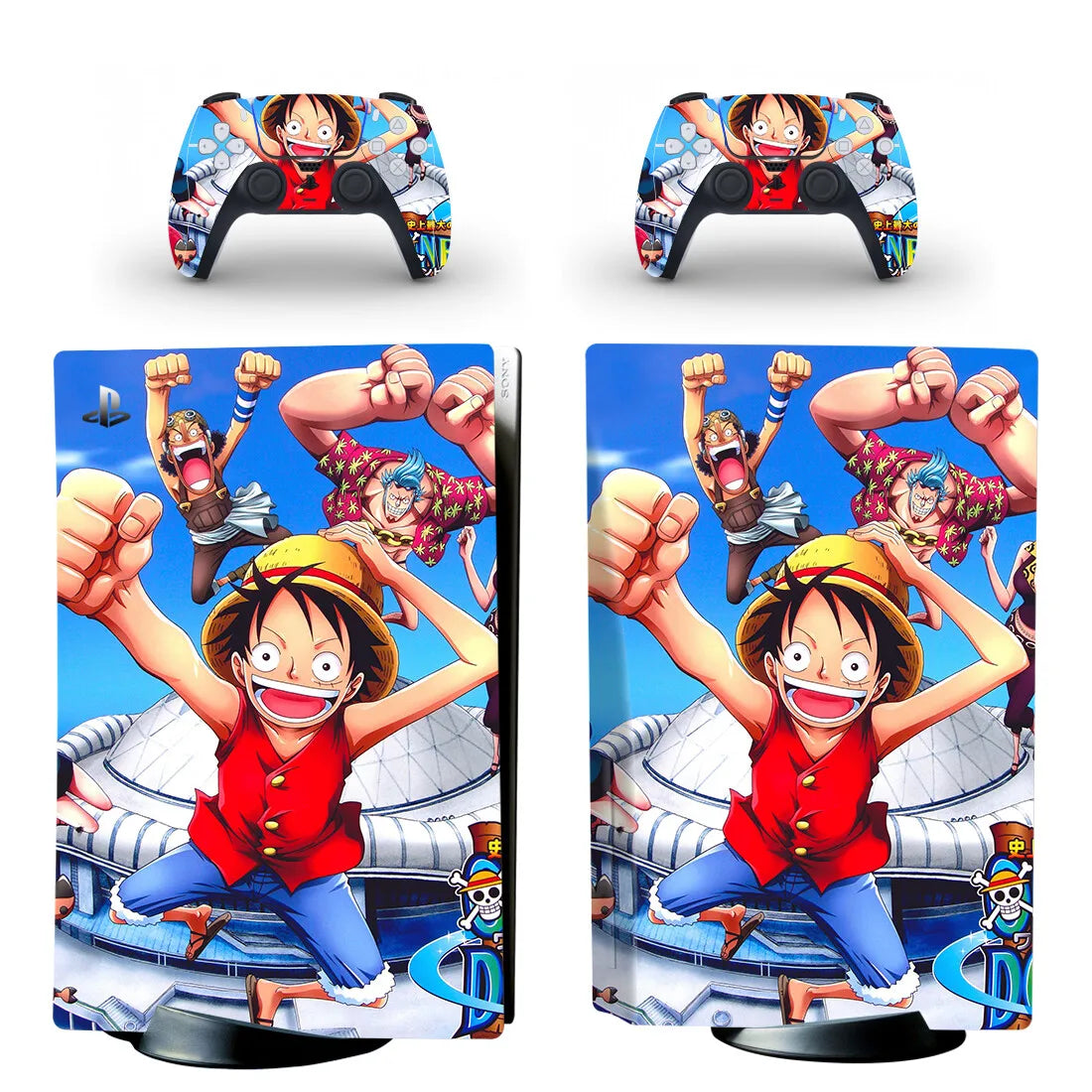 Naklejki na PS5 One Piece – Monkey D. Luffy w akcji i walce