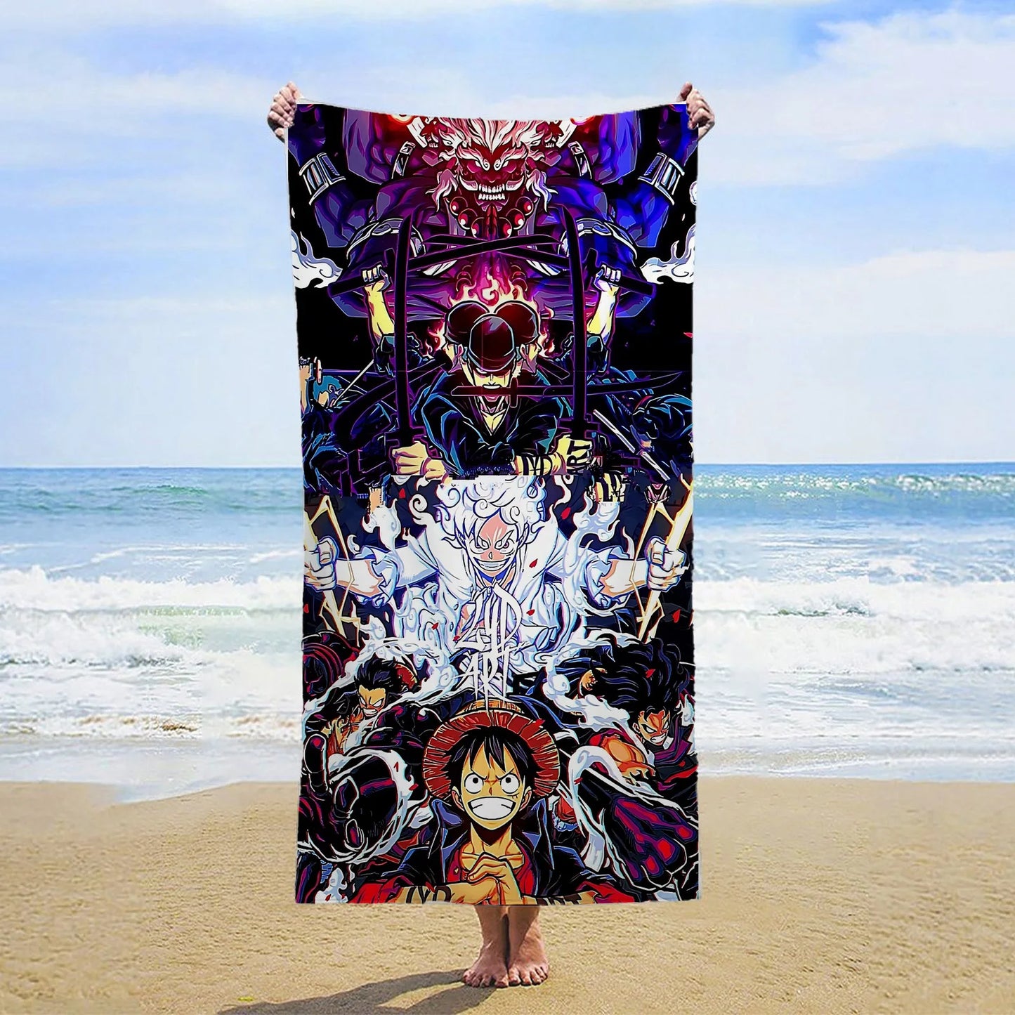 One Piece Beach Towel - Gear 5 Luffy Epic Battle