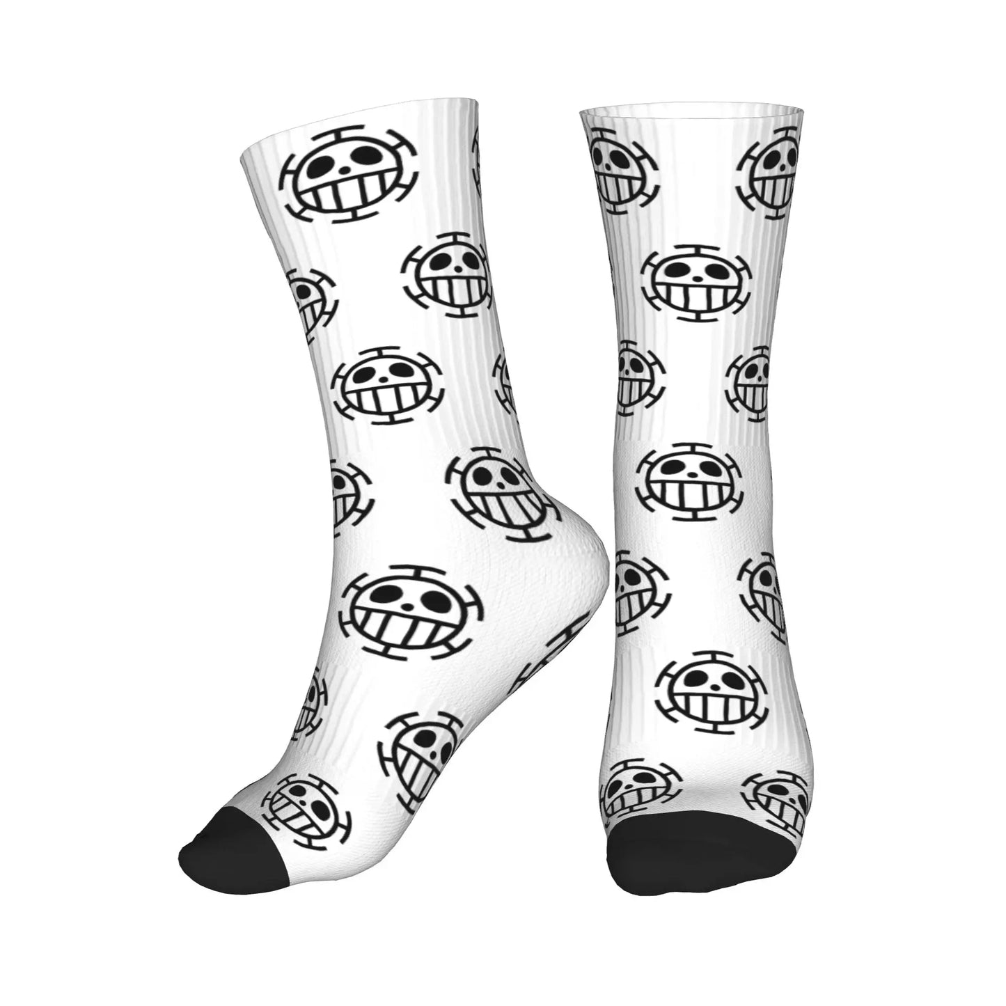 One Piece Socks - Simple White Skull
