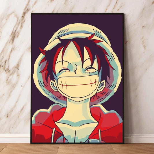 One Piece Pop Art Canvas - Monkey D. Luffy Minimalist Style