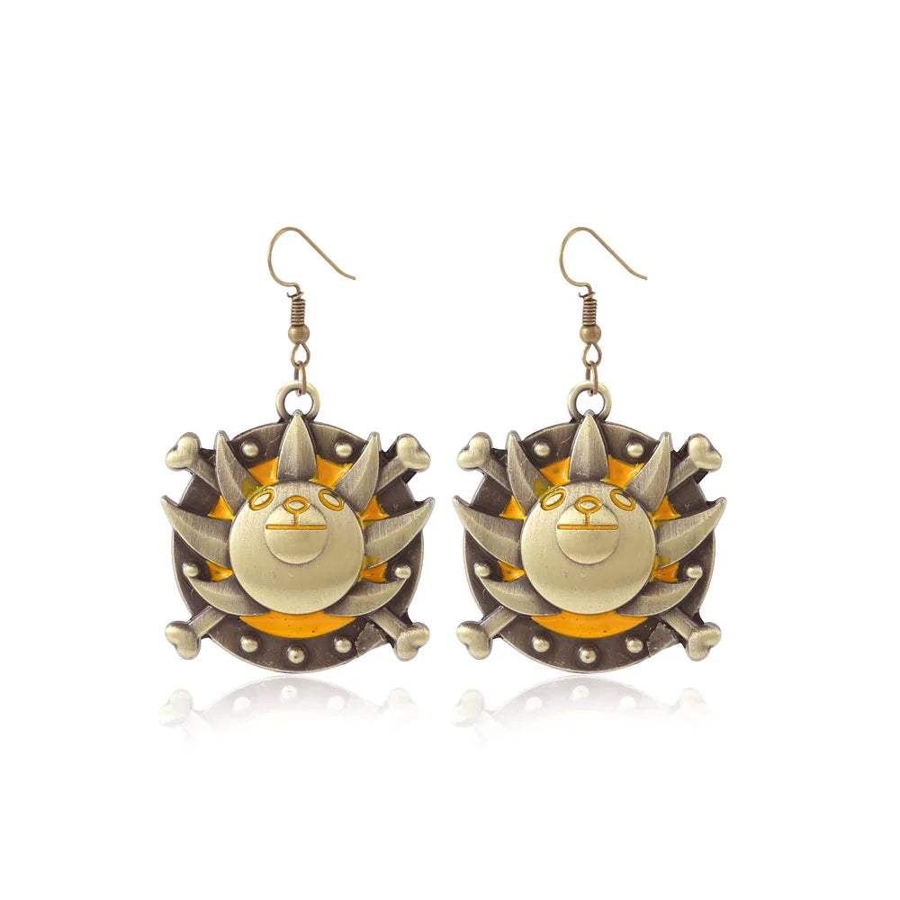 One Piece Earrings - Thousand Sunny Gold Emblem