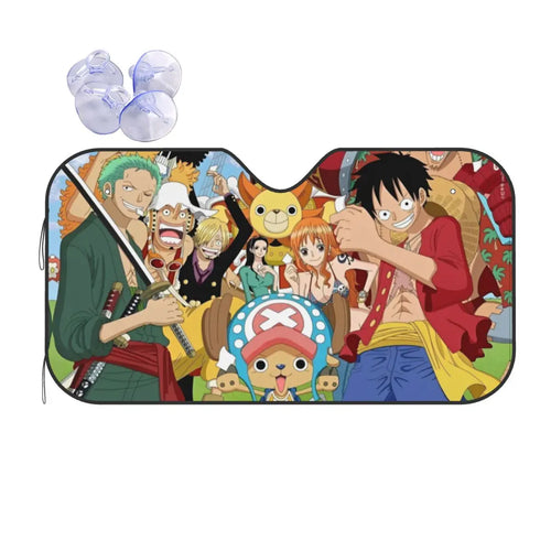 One Piece-bilsolskydd – Mugiwara-besättningen på havet