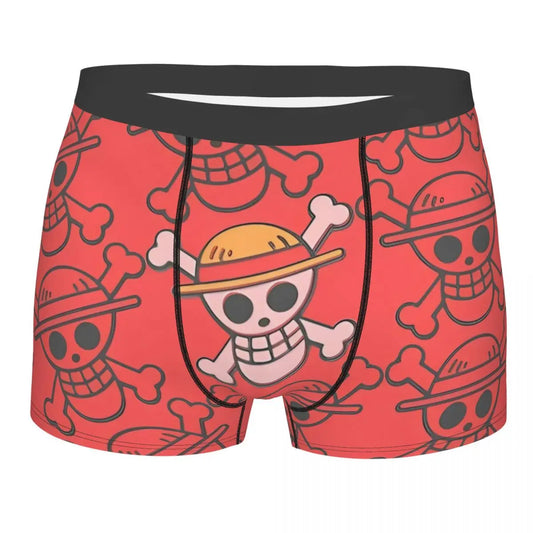 One Piece Boxer Briefs - Mugiwara Jolly Roger Logo (Red)