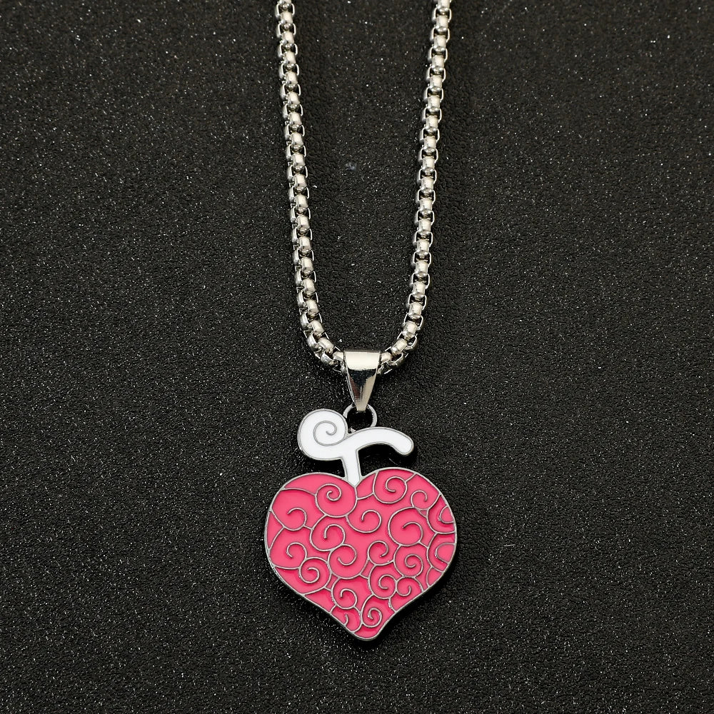 One Piece Necklace – Trafalgar Law Metal Heart Pendant