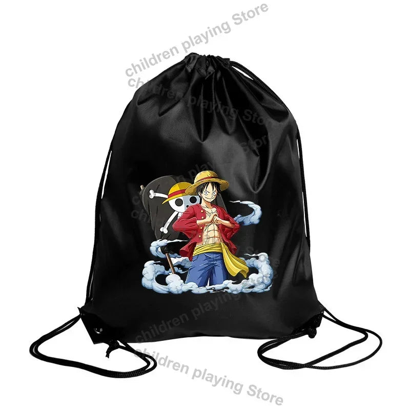 One Piece Drawstring Bag – Monkey D. Luffy Sitting Illustration