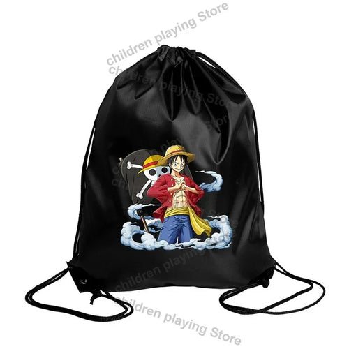 One Piece Drawstring Bag – Monkey D. Luffy Sitting Illustration