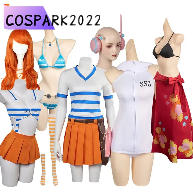 One Piece Cosplay Costume - Nami Outfit (School Set with Skirt)