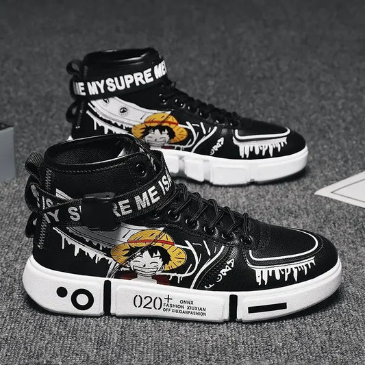 Buty sportowe One Piece – czarny streetwear z Luffym