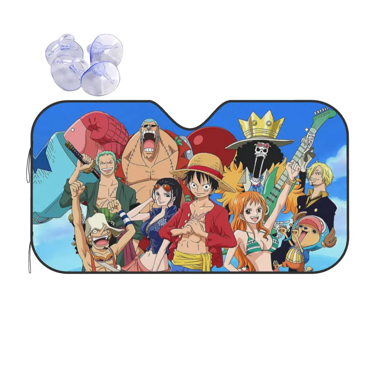 Bilsolskydd One Piece – Mugiwara-gänget blickar mot horisonten