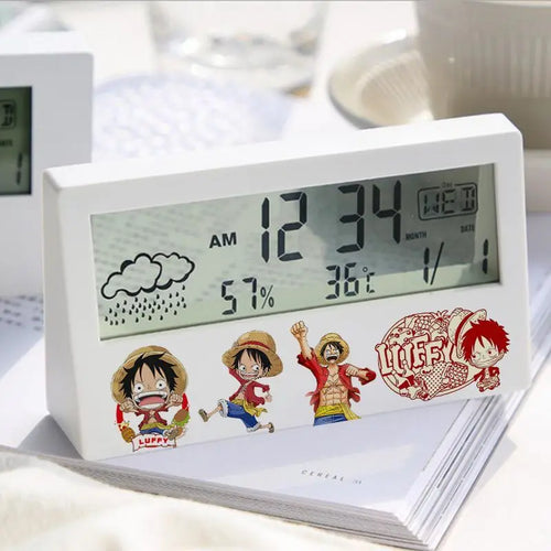 One Piece Digital Alarm Clock - Monkey D. Luffy & Friends (White)