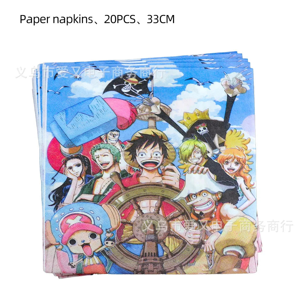 One Piece-pappersservetter – 20-pack (design med Mugiwara-besättningen)