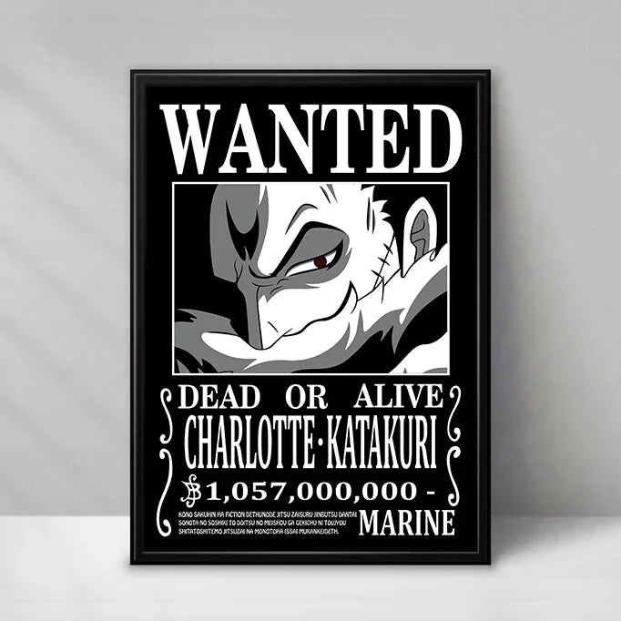 One Piece Wanted Poster - Charlotte Katakuri (Black & White)