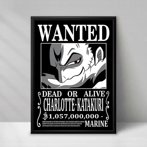 One Piece Wanted Poster - Charlotte Katakuri (Black & White)
