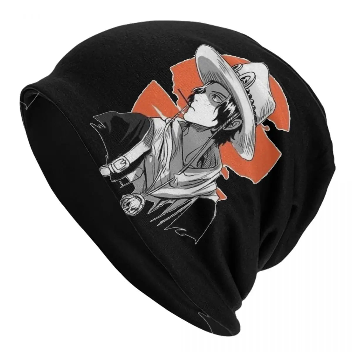 One Piece Beanie - Ace Skull Black