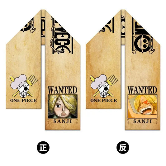 Szalik One Piece – Sanji z plakatem „Wanted”, uśmiech