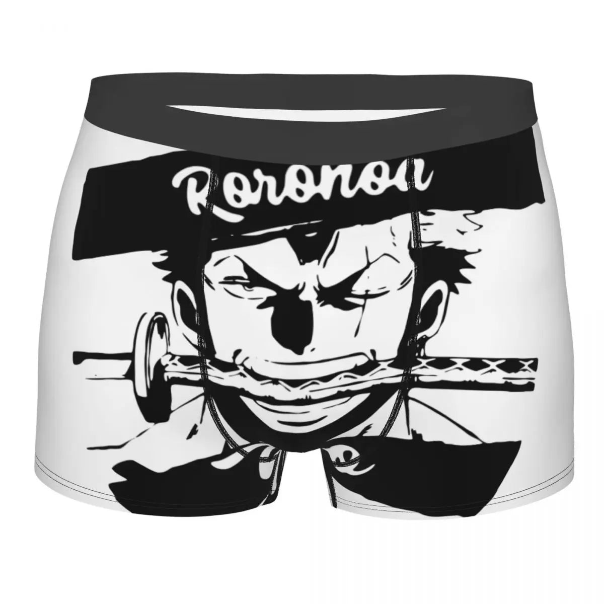 One Piece Boxer Briefs - Roronoa Zoro Portrait (Black & White)