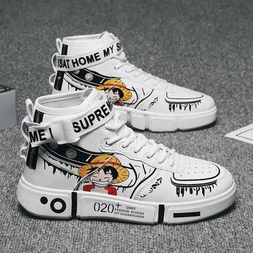 One Piece-sneakers – Luffy streetwear vit