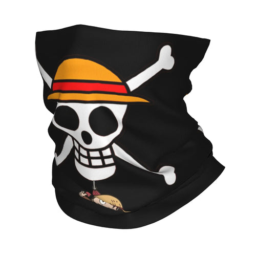 One Piece Neck Gaiter - Black Jolly Roger