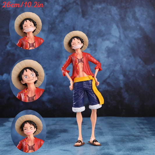 Zestaw figurek One Piece – ewolucja Monkeya D. Luffy’ego (trzy twarze)