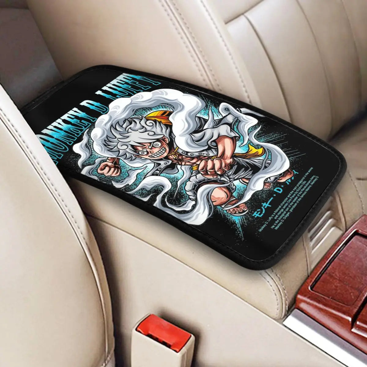 One Piece Armrest Mat - Luffy Gear 5 Vertical Portrait Design