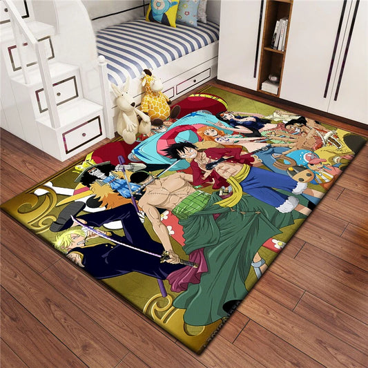 One Piece-matta – hela besättningen i animestil (modell för barnrum)