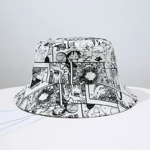 One Piece-bucket hat – Manga i svartvitt